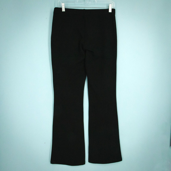 Clara Sun Woo Size Medium M Black Pull On Straight Leg Artsy Knit Pants - Picture 2 of 5